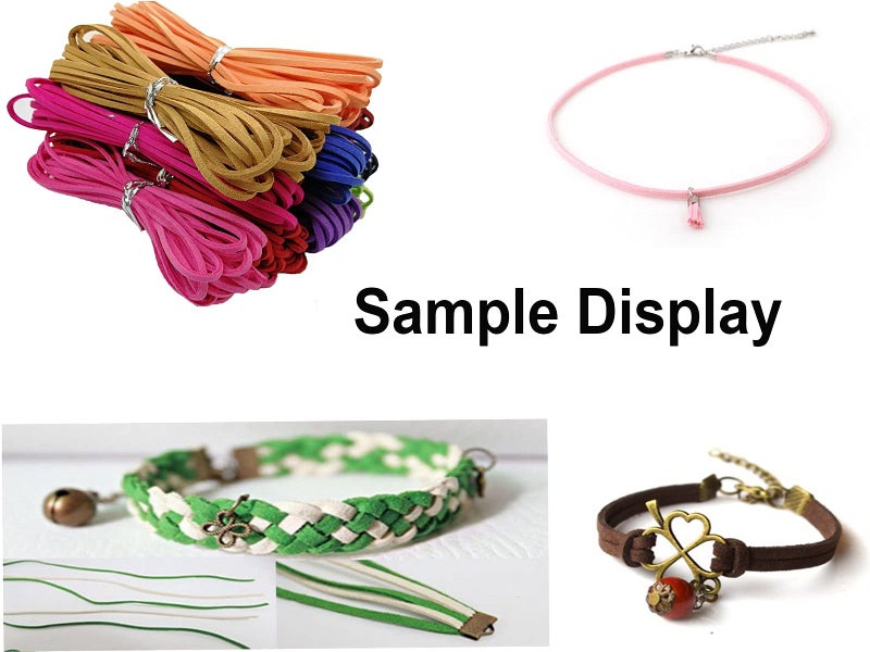 Pamir Tong 100 Yards Multi-Color Suede Leather Cords Leather Lace Flat Faux Suede Cord String Thread Velvet Cord for Necklace, Bracelet, Beading and DIY Crafts 20 Colors - Image 5